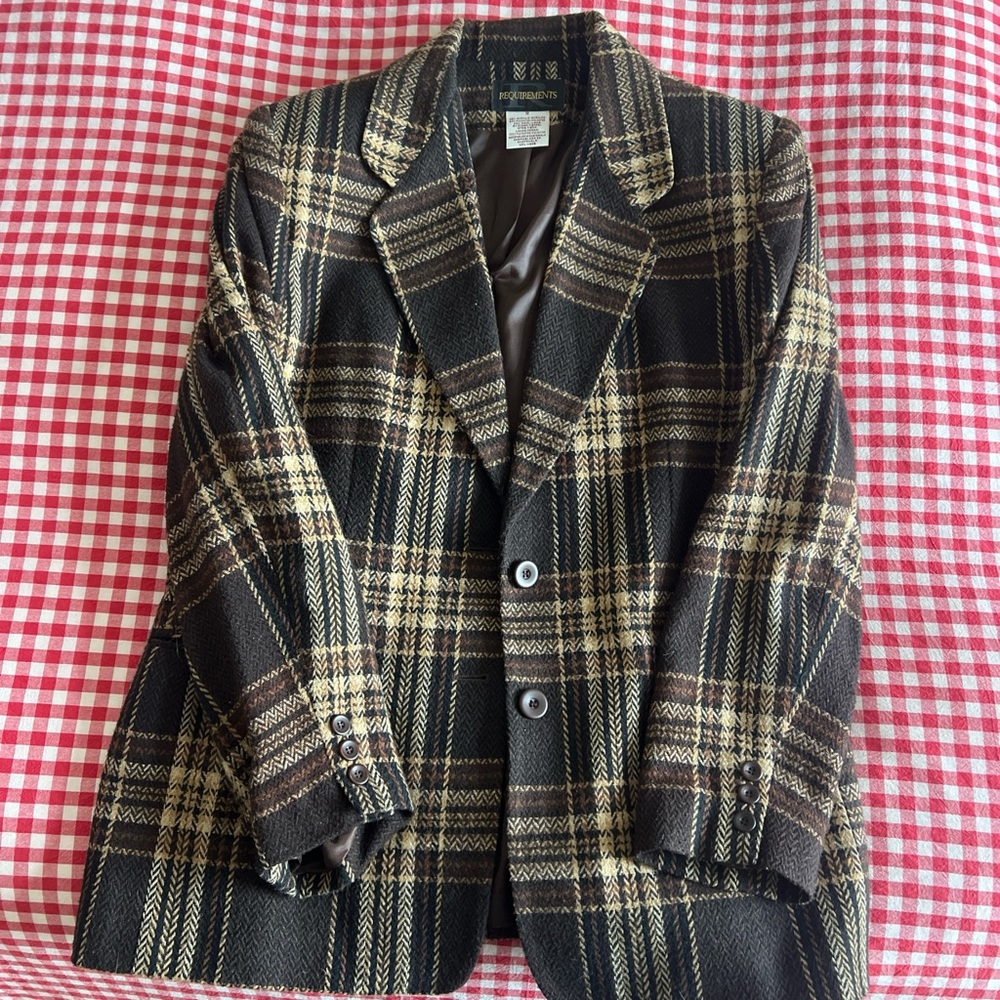 Requirements Brown and Tan Patterned Blazer